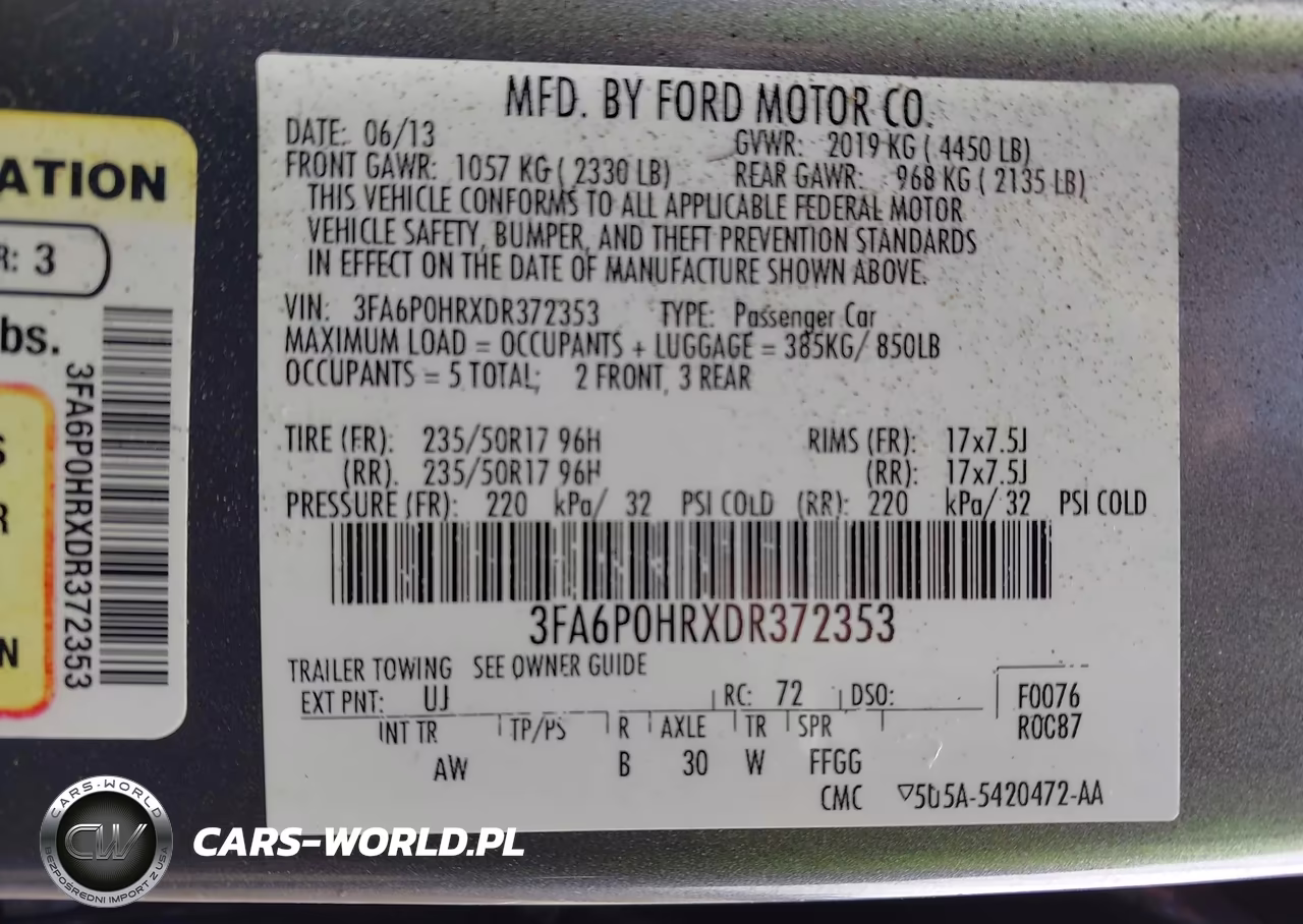 2013 Ford Fusion Se VIN:3FA6P0HRXDR372353 - 9