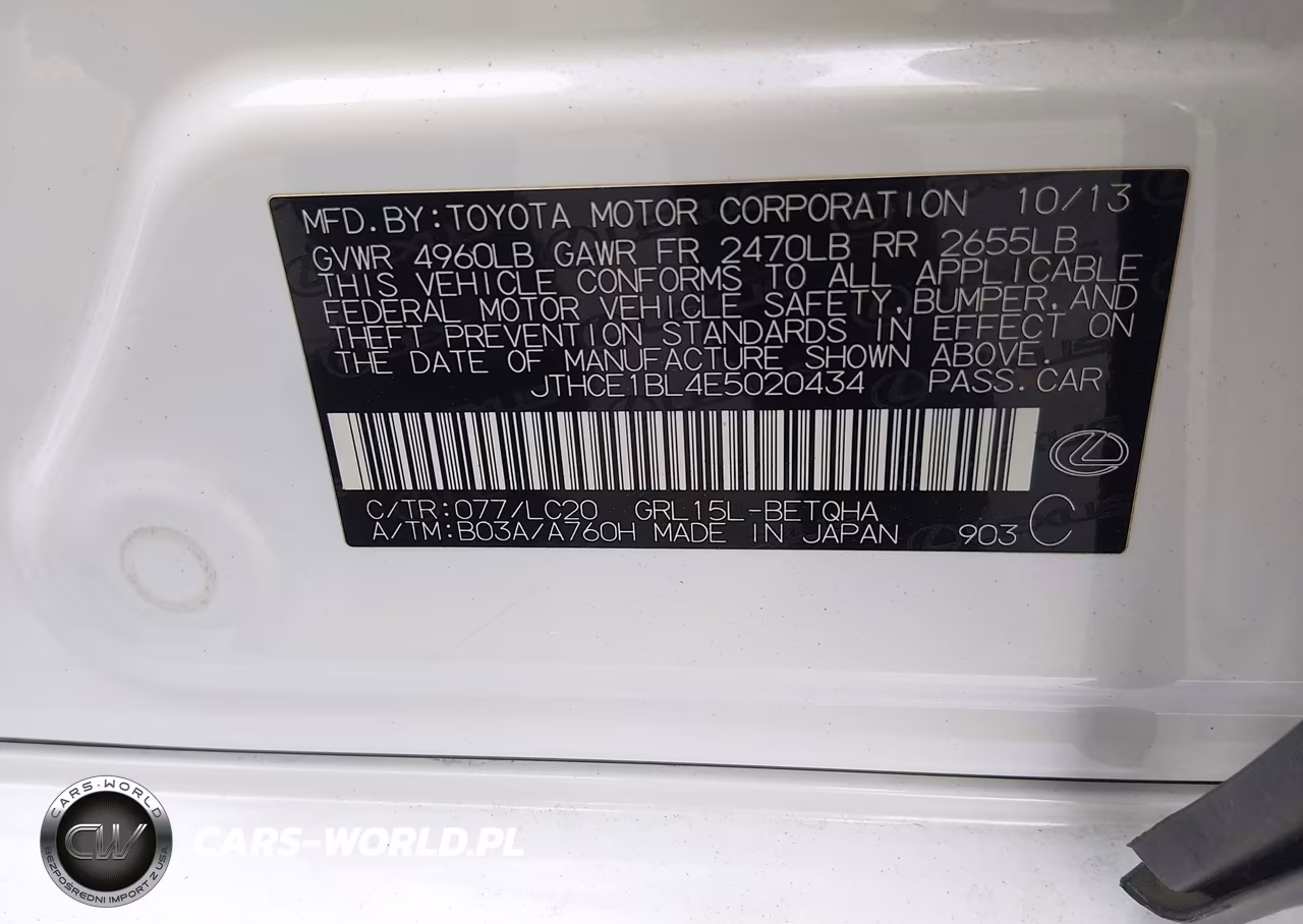 2014 Lexus Gs 350 VIN:JTHCE1BL4E5020434 - 9