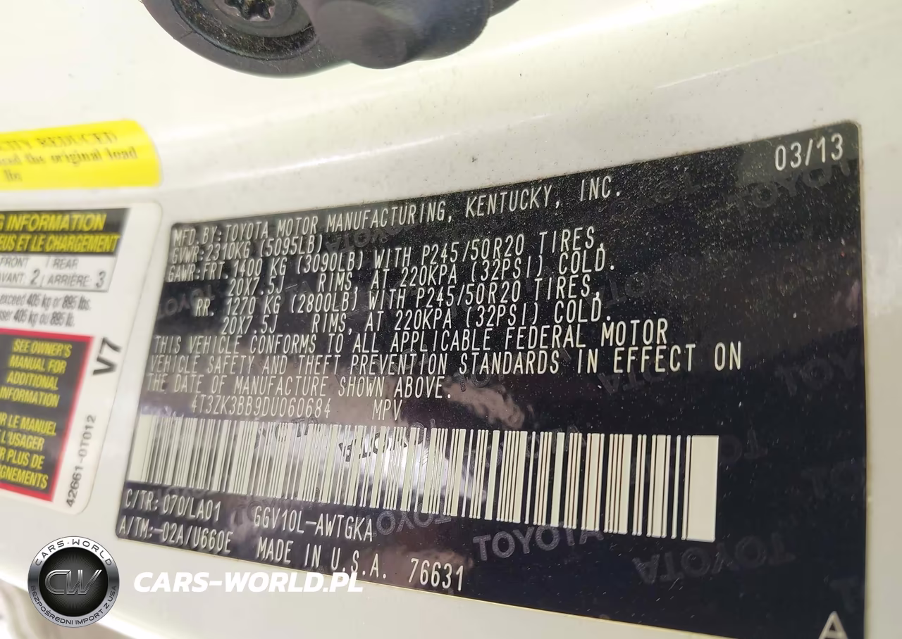 2013 Toyota Venza Xle V6 VIN:4T3ZK3BB9DU060684 - 9