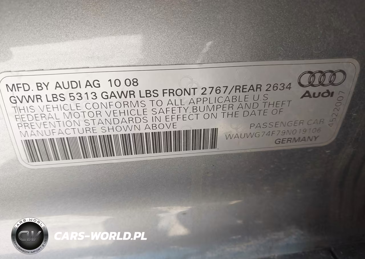 2009 Audi A6 3.0 Premium VIN:WAUWG74F79N019106 - 9