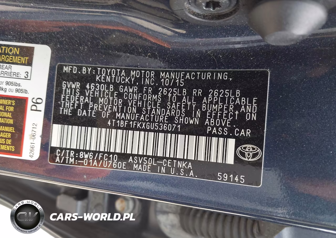 2016 Toyota Camry Le VIN:4T1BF1FKXGU536071 - 9