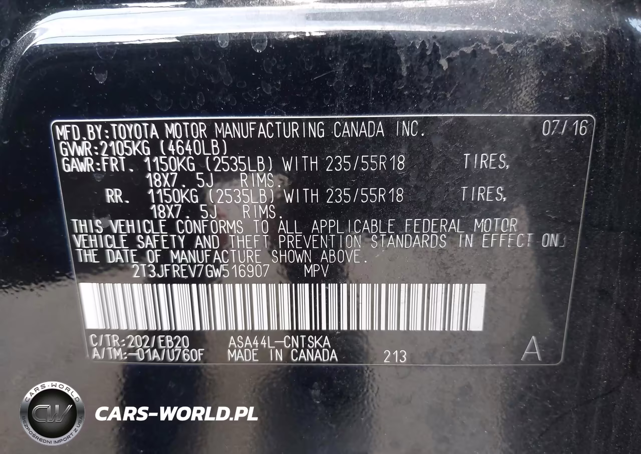 2016 Toyota Rav4 Se VIN:2T3JFREV7GW516907 - 9