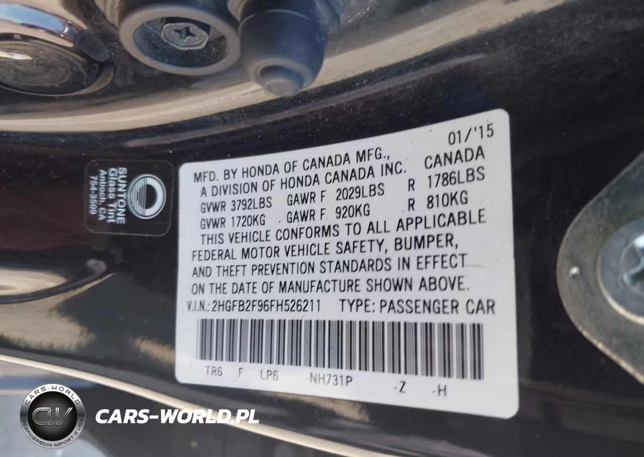 2015 Honda Civic Ex-L VIN:2HGFB2F96FH526211 - 9