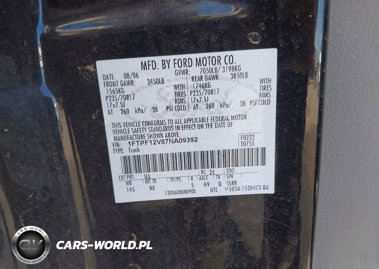 2007 Ford F-150 Xl-Xlt VIN:1FTPF12V87NA09392 - 9