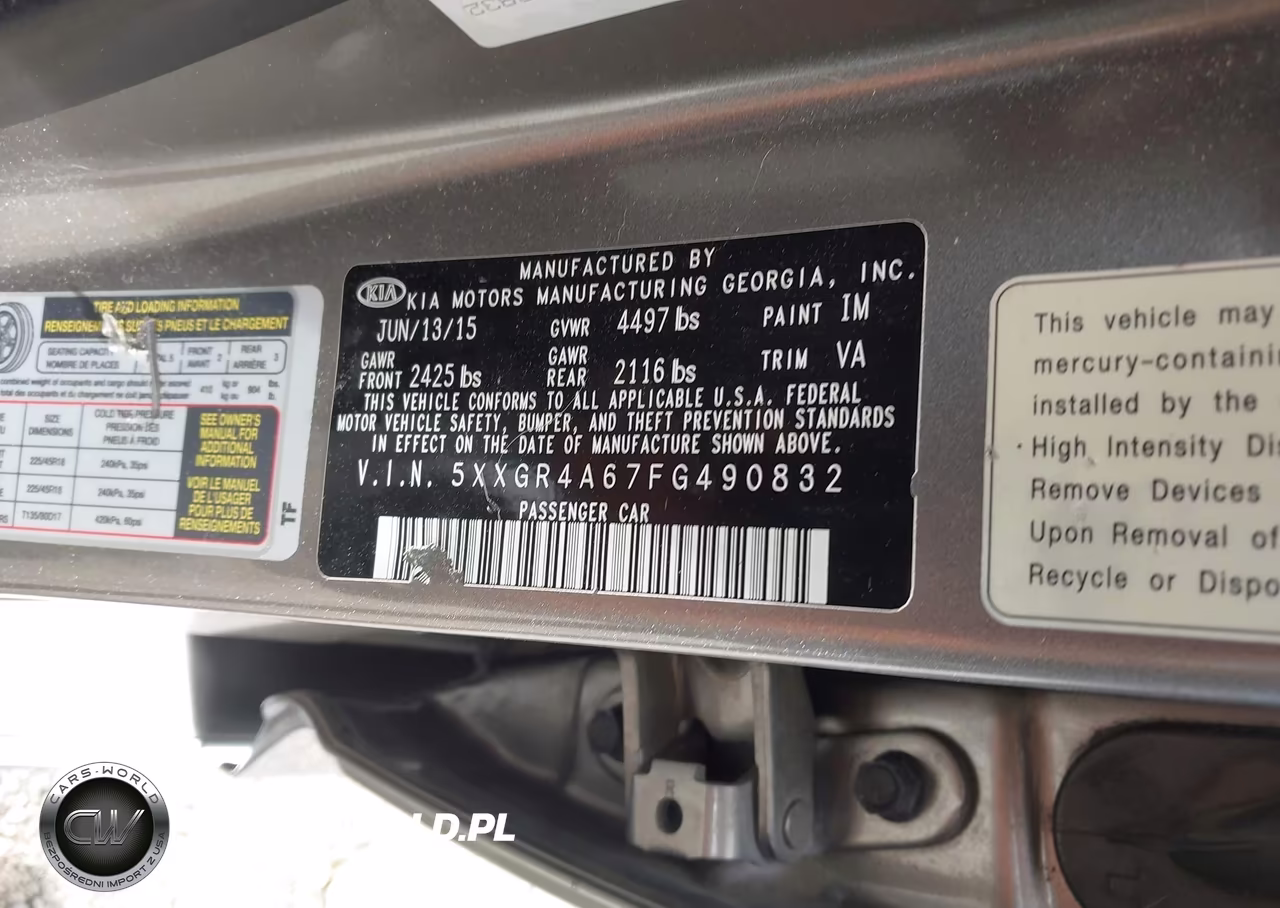 2015 Kia Optima Sxl Turbo VIN:5XXGR4A67FG490832 - 9