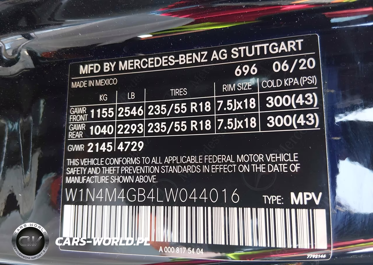 2020 Mercedes-Benz Glb 250 VIN:W1N4M4GB4LW044016 - 9