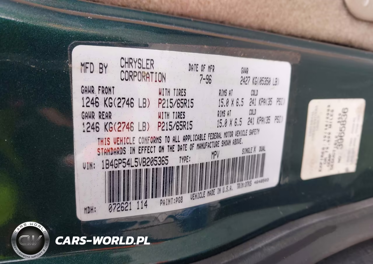 1997 Dodge Grand Caravan Es-Le VIN:1B4GP54L5VB205365 - 9