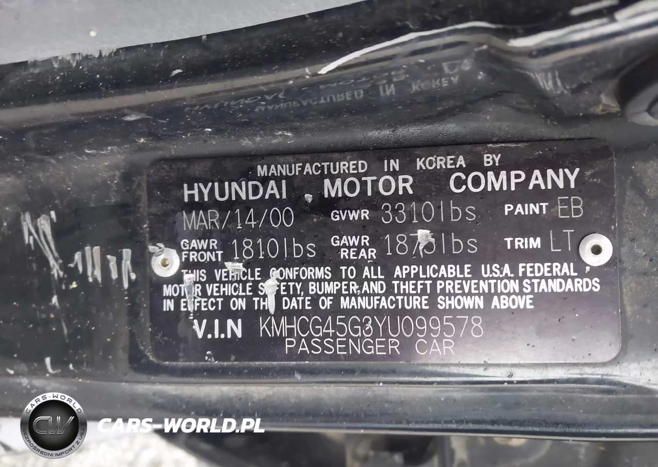 2000 Hyundai Accent Gl VIN:KMHCG45G3YU099578 - 9