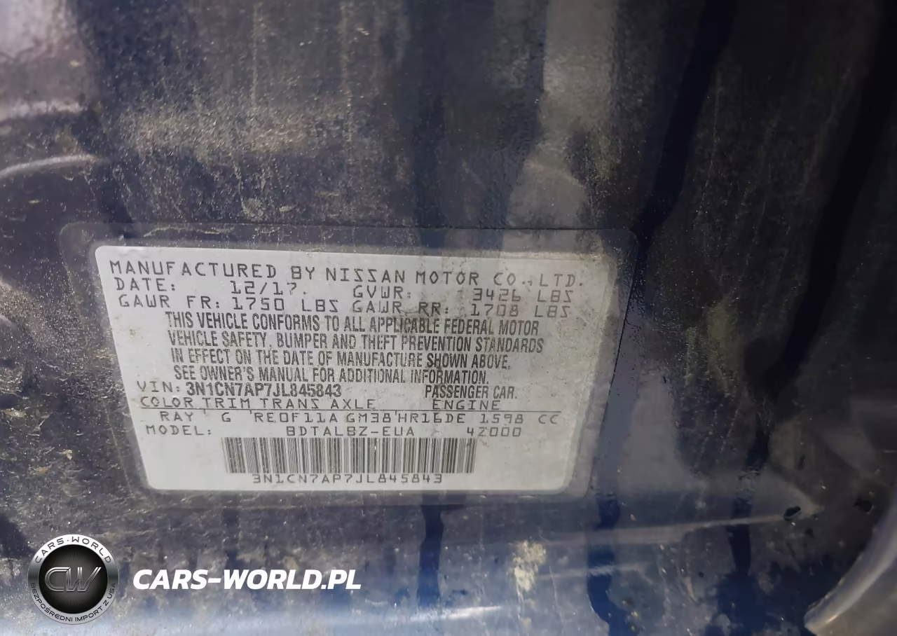 2018 Nissan Versa 1.6 Sv VIN:3N1CN7AP7JL845843 - 9