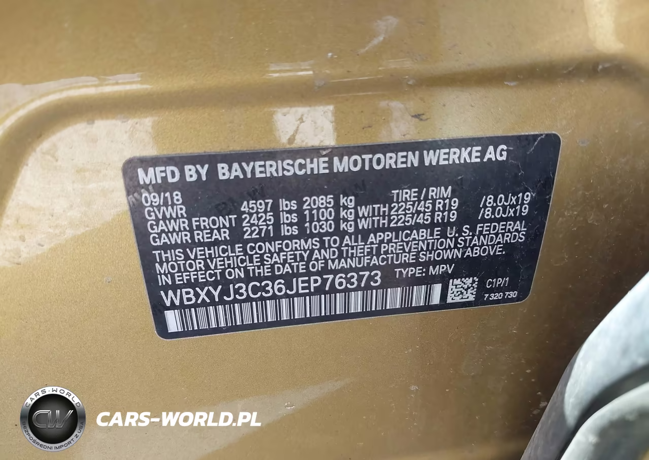 2018 BMW X2 Sdrive28I VIN:WBXYJ3C36JEP76373 - 9