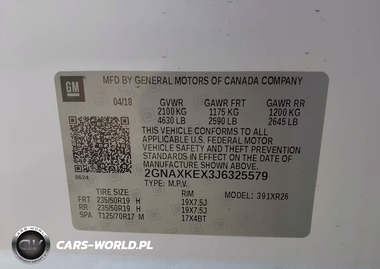 2018 CHEVROLET EQUINOX LT VIN:2GNAXKEX3J6325579 - 9