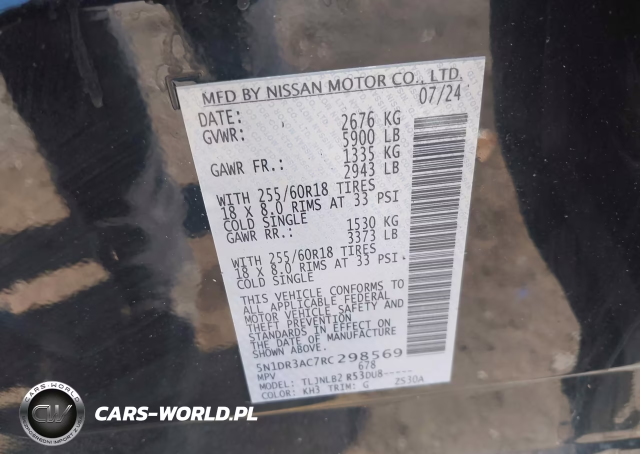 2024 Nissan Pathfinder S 4Wd VIN:5N1DR3AC7RC298569 - 9