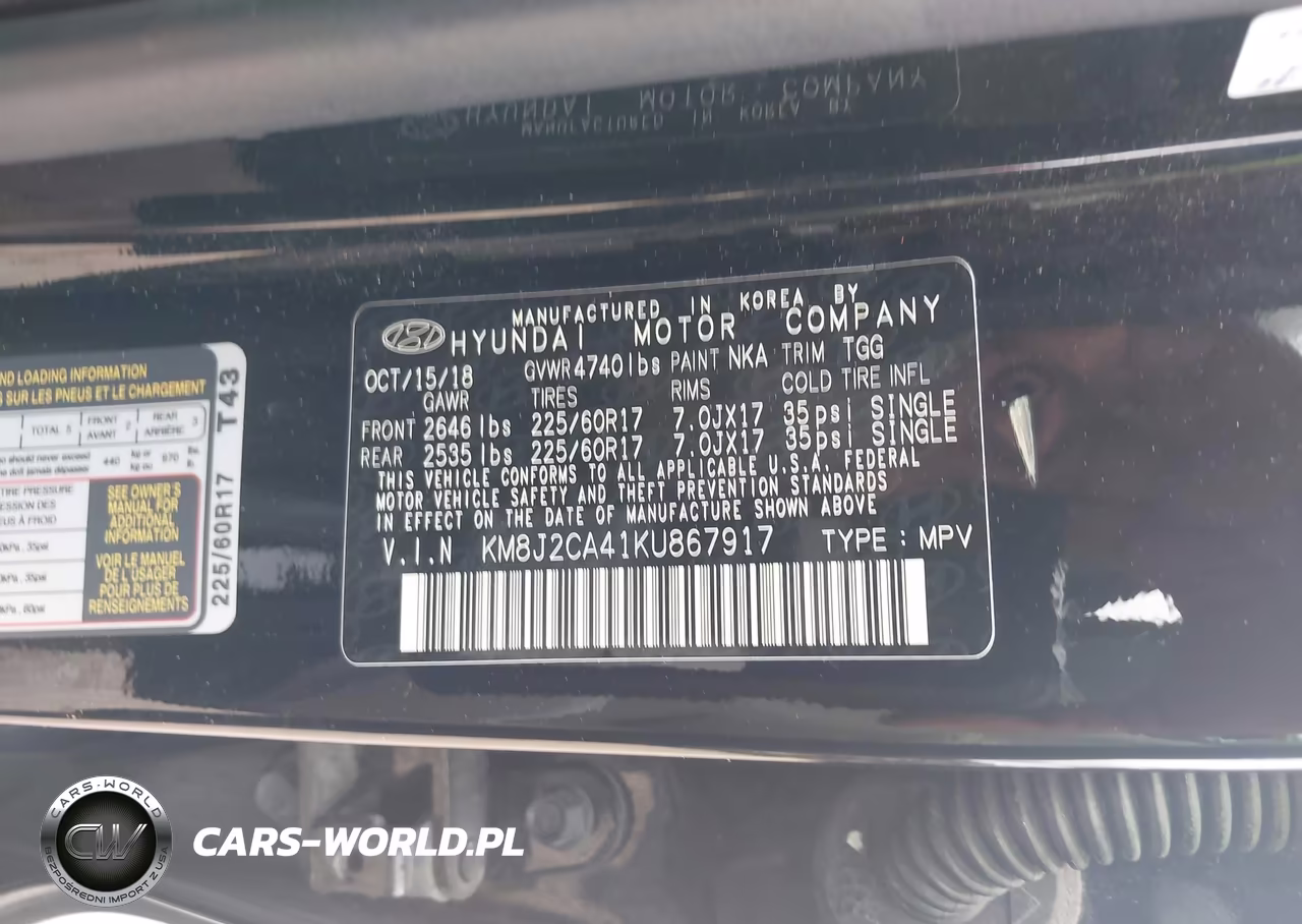 2019 Hyundai Tucson Se VIN:KM8J2CA41KU867917 - 9