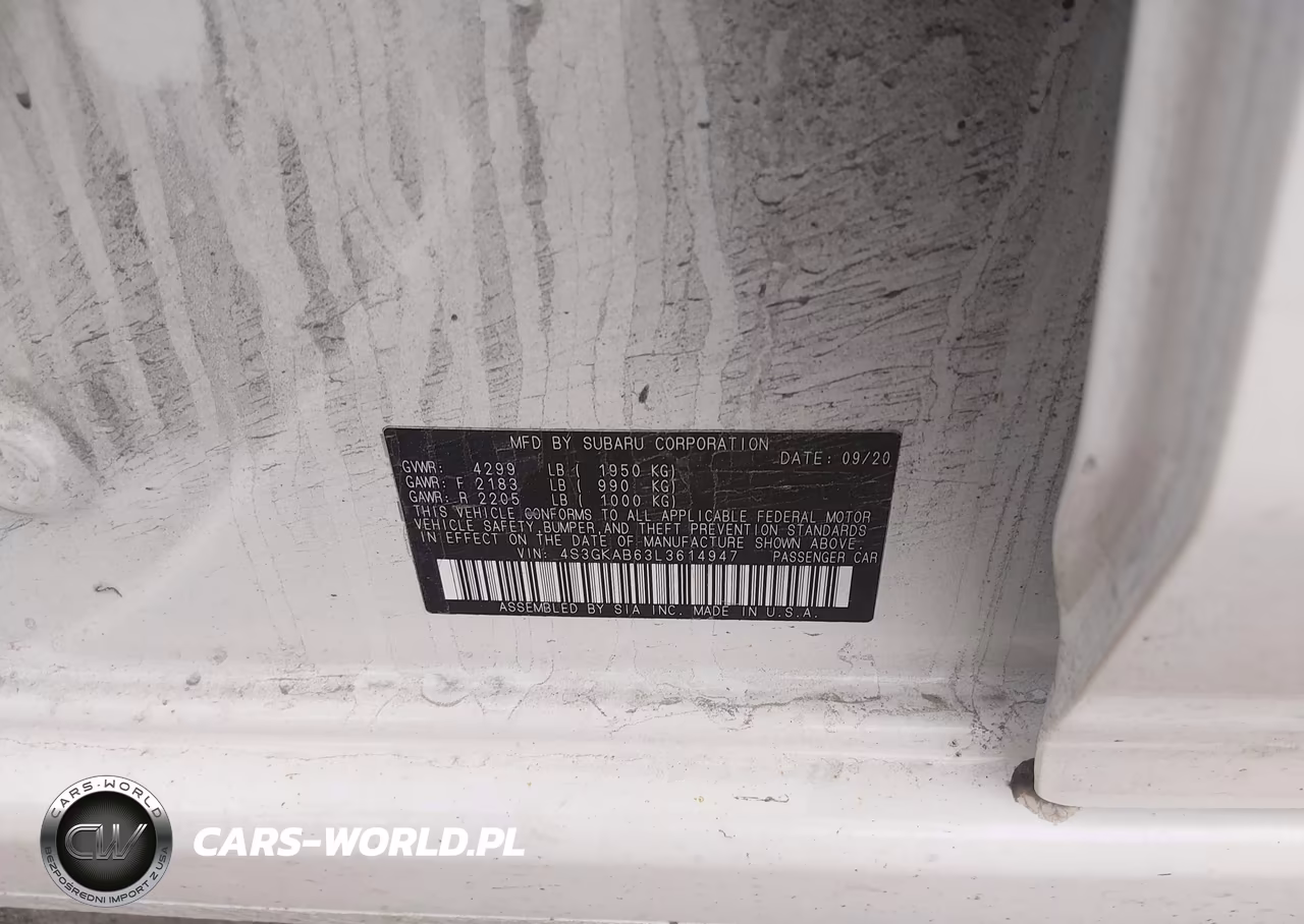 2020 Subaru Impreza VIN:4S3GKAB63L3614947 - 9