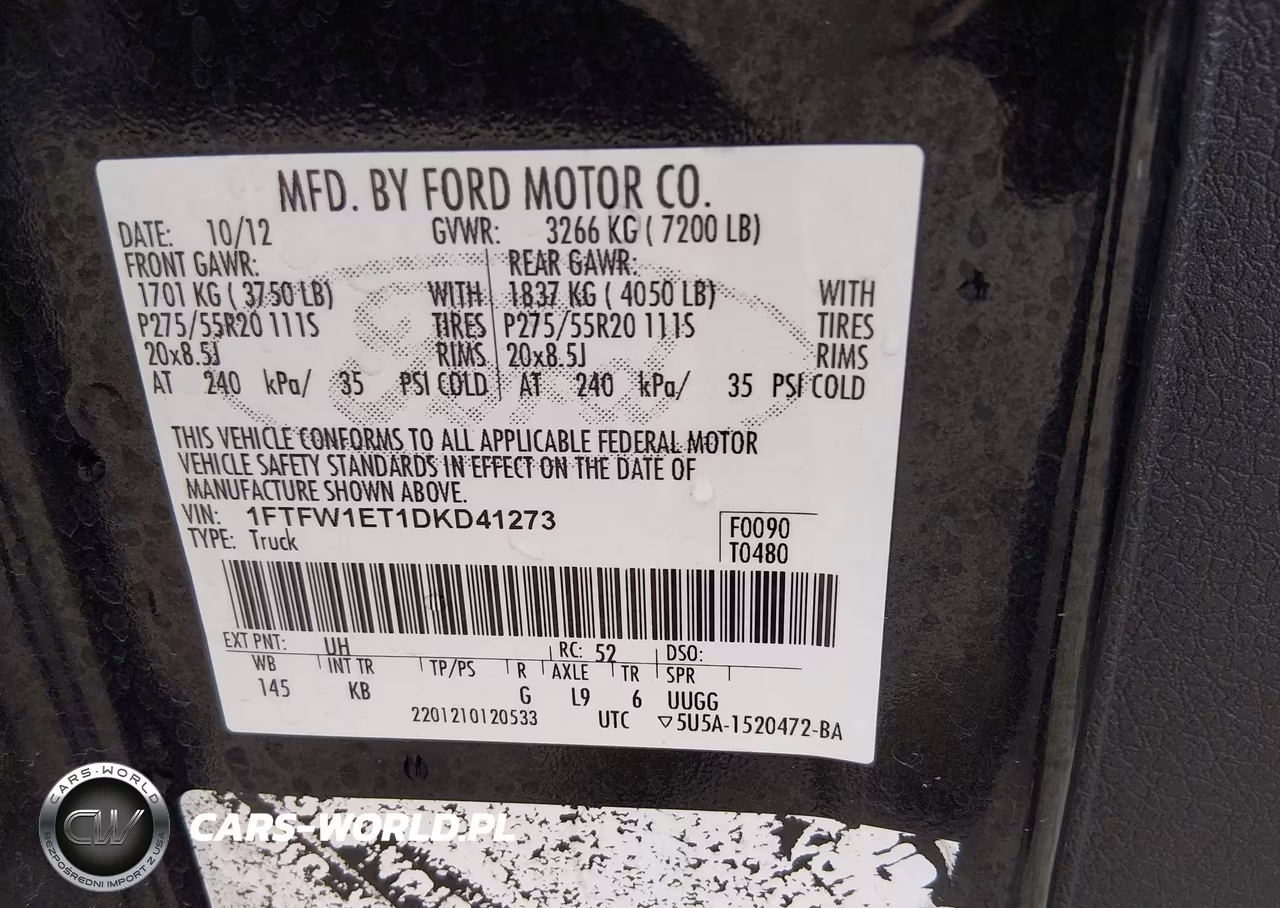 2013 Ford F-150 King Ranch VIN:1FTFW1ET1DKD41273 - 9