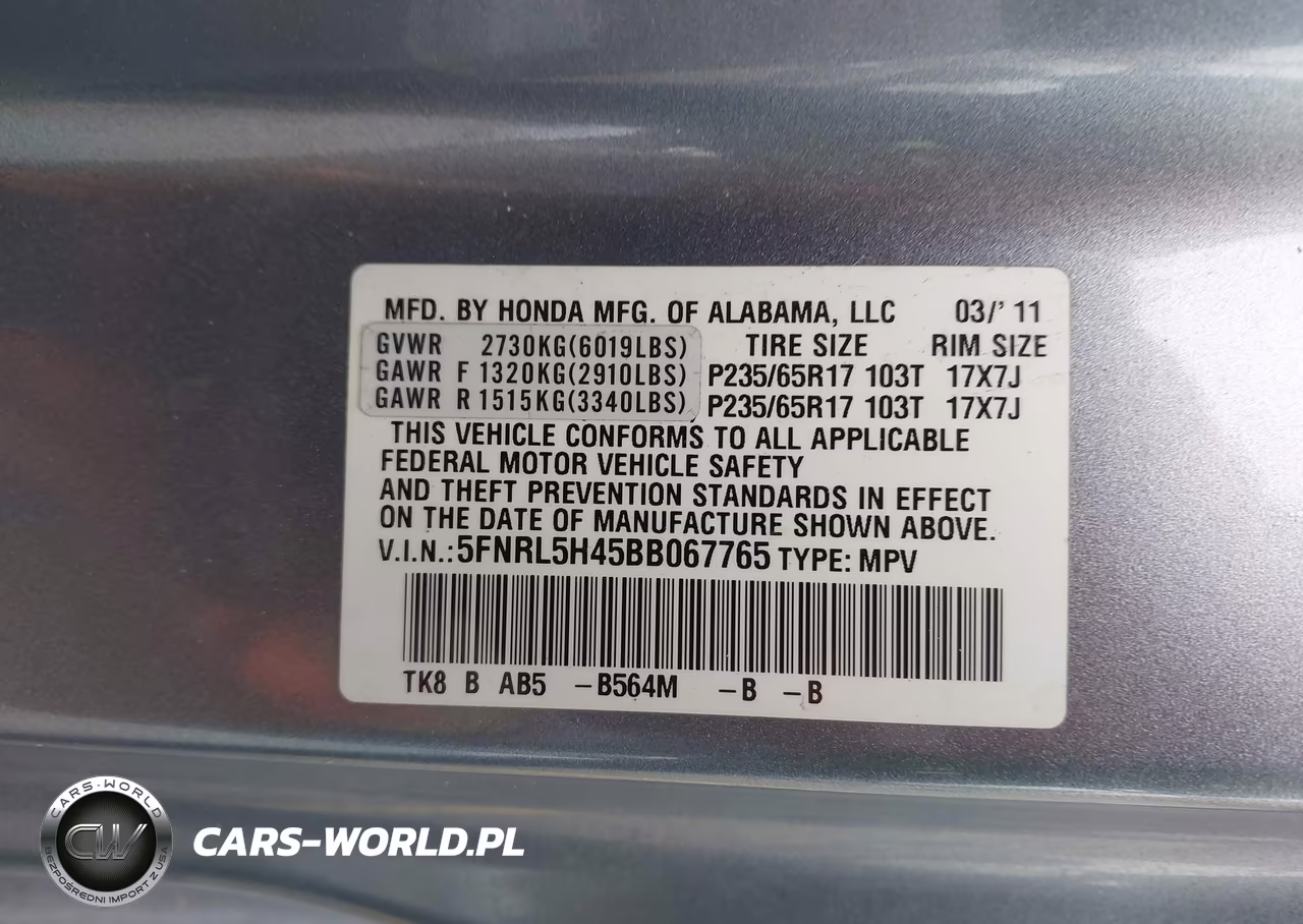 2011 Honda Odyssey Ex VIN:5FNRL5H45BB067765 - 9