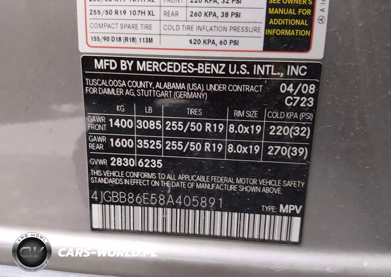2008 Mercedes-Benz Ml 350 4Matic VIN:4JGBB86E58A405891 - 9