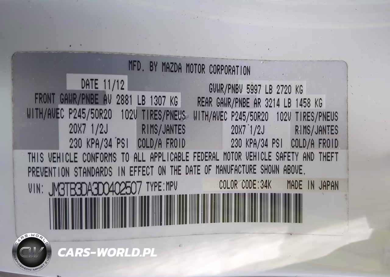 2013 Mazda Cx-9 Grand Touring VIN:JM3TB3DA3D0402507 - 9