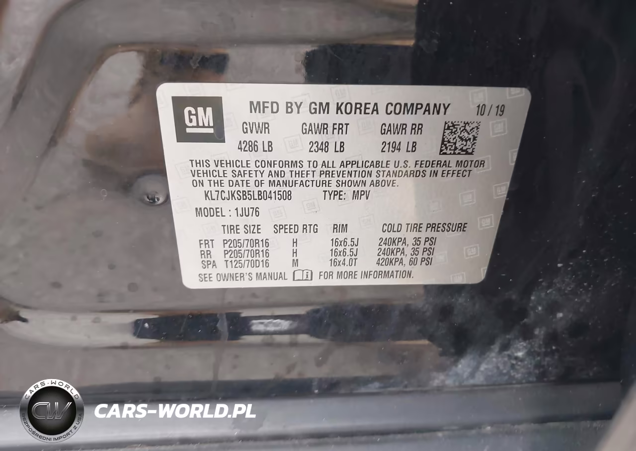 2020 Chevrolet Trax Fwd Ls VIN:KL7CJKSB5LB041508 - 9