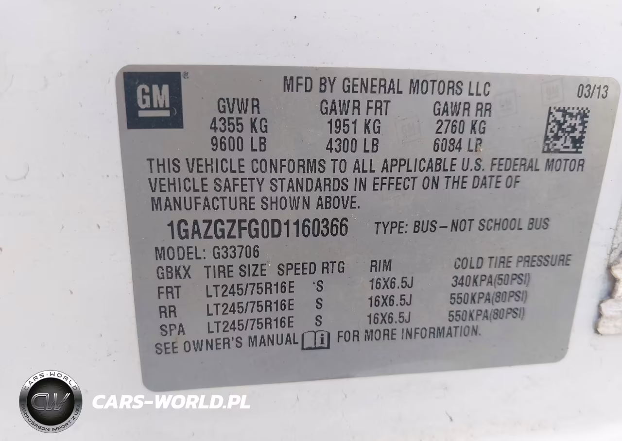 2013 Chevrolet Express 3500 Ls VIN:1GAZGZFG0D1160366 - 9