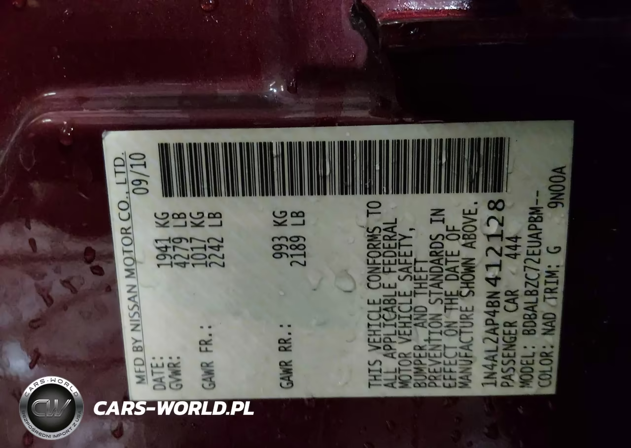 2011 Nissan Altima 2.5 S VIN:1N4AL2AP4BN412128 - 9