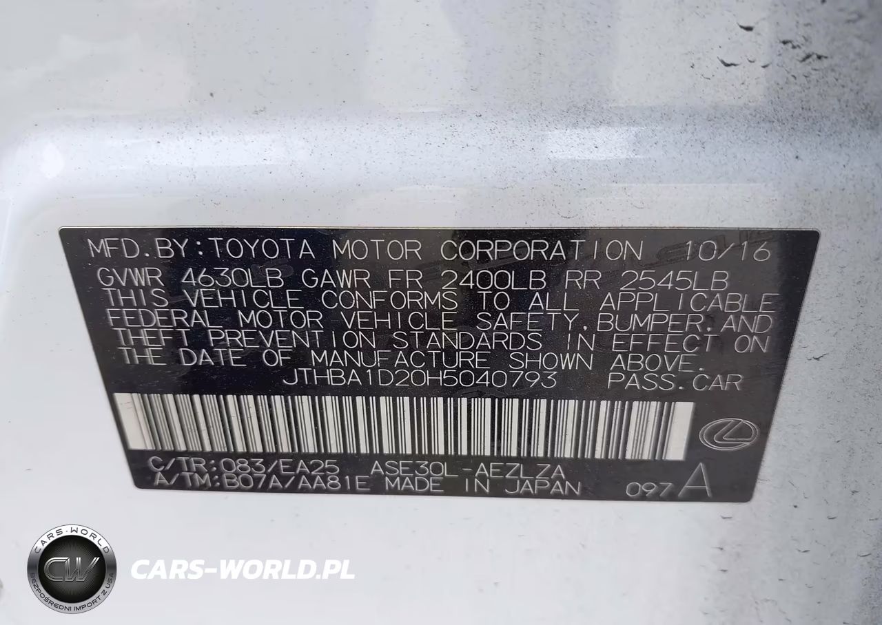 2017 Lexus Is 200T VIN:JTHBA1D20H5040793 - 9