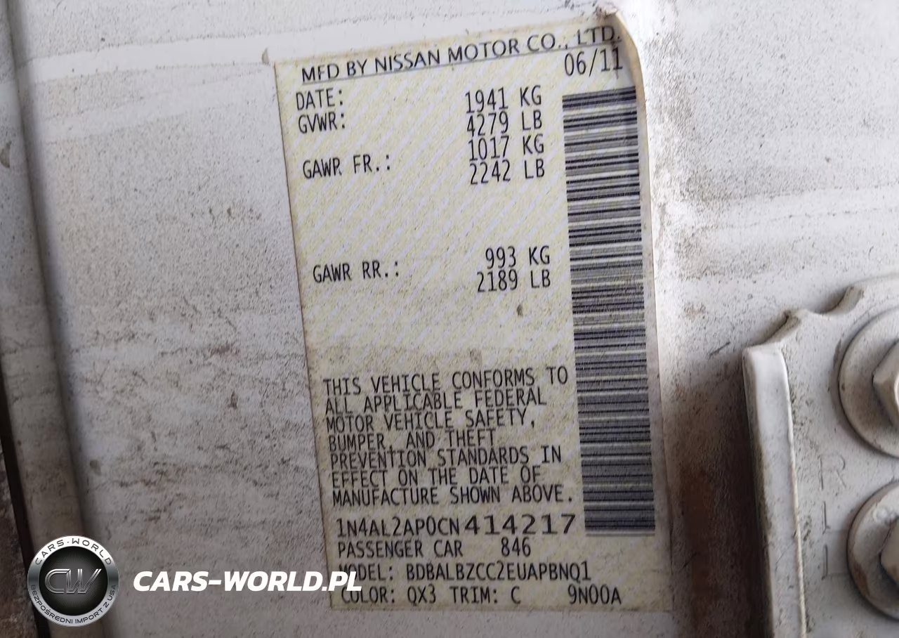 2012 Nissan Altima 2.5 S VIN:1N4AL2AP0CN414217 - 9