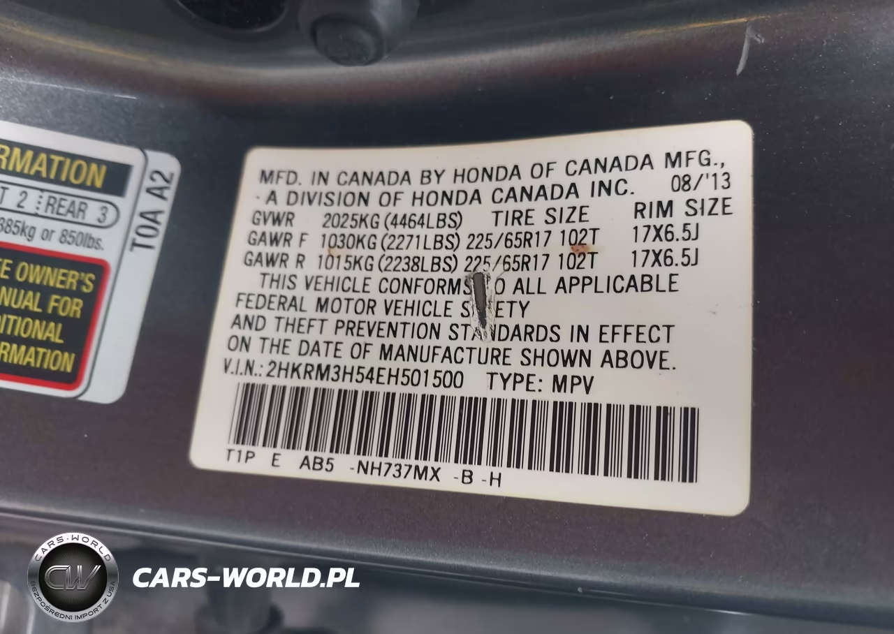 2014 Honda Cr-V Ex VIN:2HKRM3H54EH501500 - 9