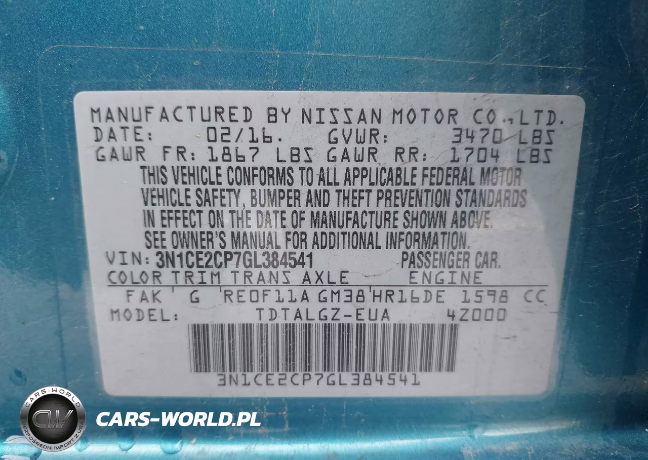 2016 Nissan Versa Note Sr VIN:3N1CE2CP7GL384541 - 9