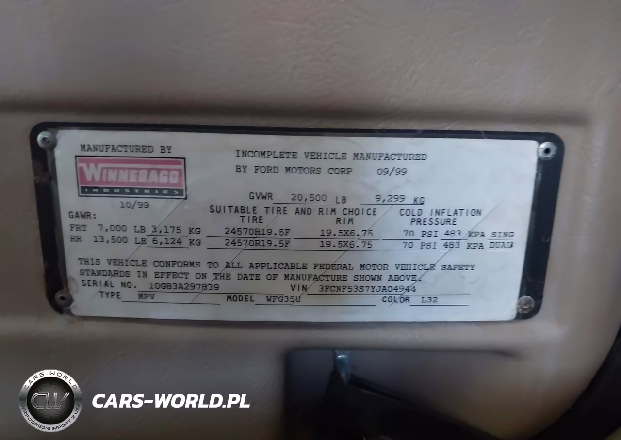 2000 Ford F550 Super Duty Stripped Chass VIN:3FCNF53S7YJA04944 - 9