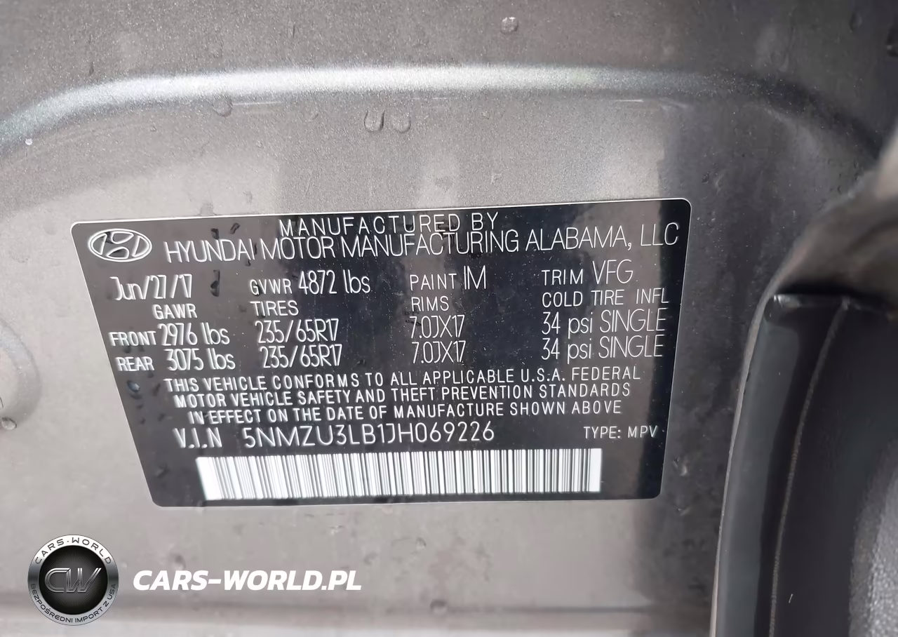 2018 Hyundai Santa Fe Sport 2.4L VIN:5NMZU3LB1JH069226 - 9