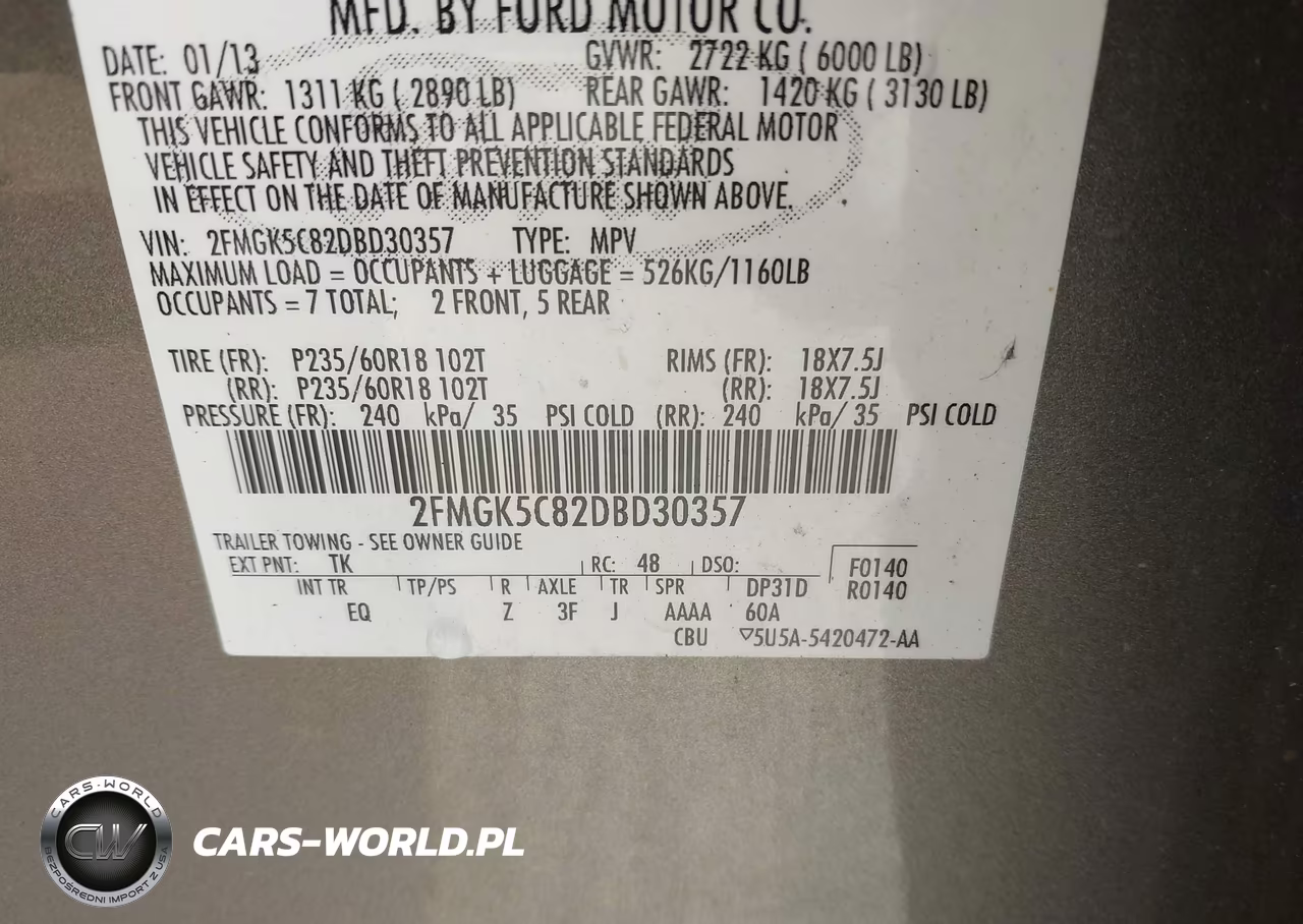 2013 Ford Flex Sel VIN:2FMGK5C82DBD30357 - 9