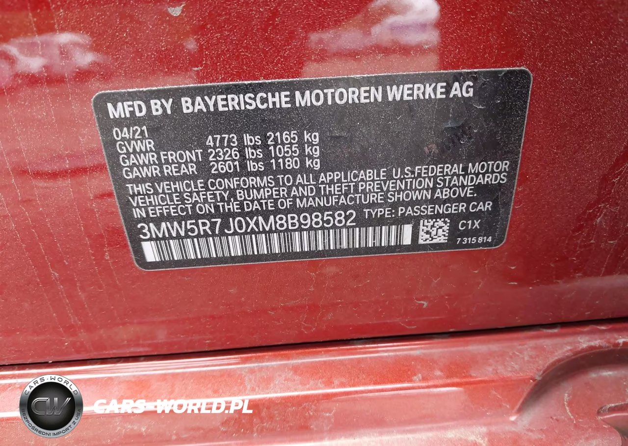 2021 BMW 330I xDrive VIN:3MW5R7J0XM8B98582 - 9