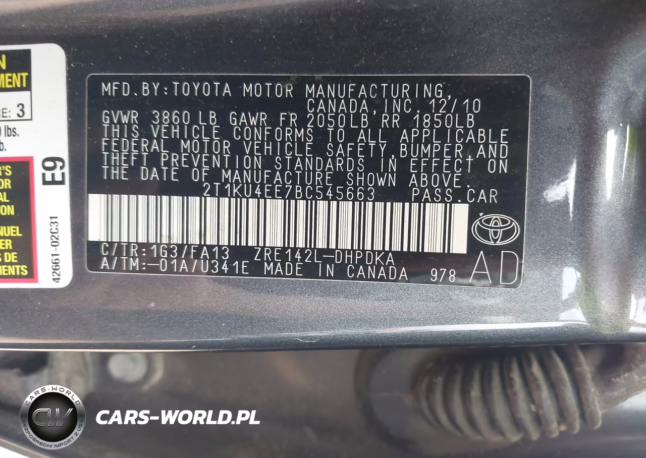 2011 Toyota Matrix VIN:2T1KU4EE7BC545663 - 9