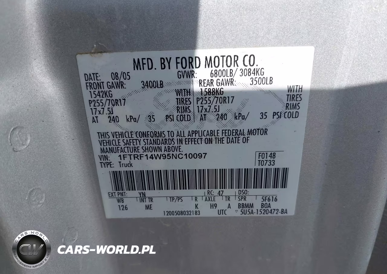 2005 Ford F-150 Stx-Xl-Xlt VIN:1FTRF14W95NC10097 - 9