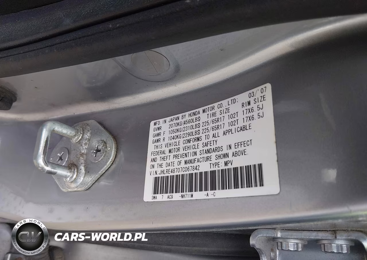 2007 Honda Cr-V Ex-L VIN:JHLRE48707C067842 - 9