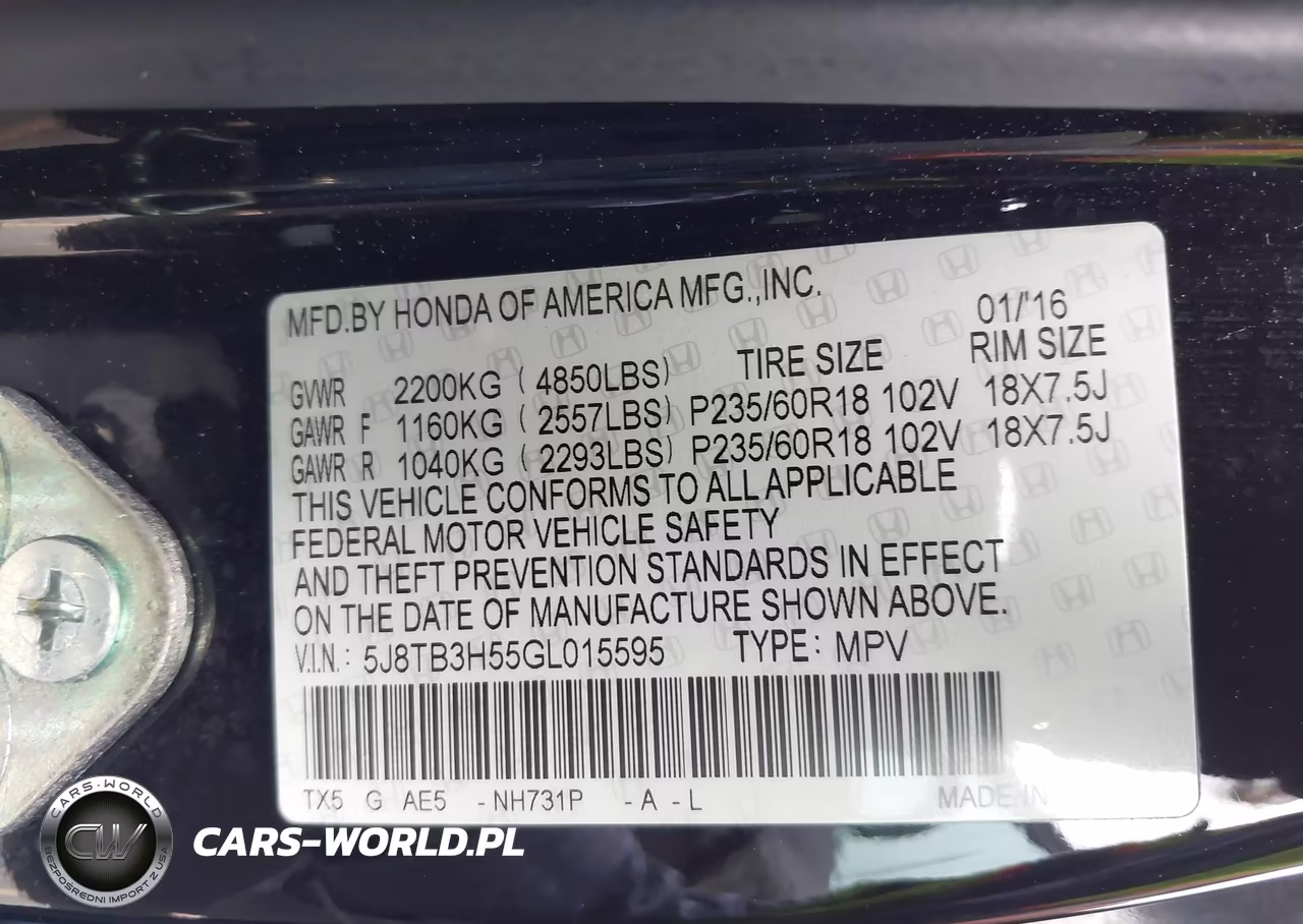 2016 Acura Rdx Technology Acurawatch Plus Packages-Technology Package VIN:5J8TB3H55GL015595 - 9