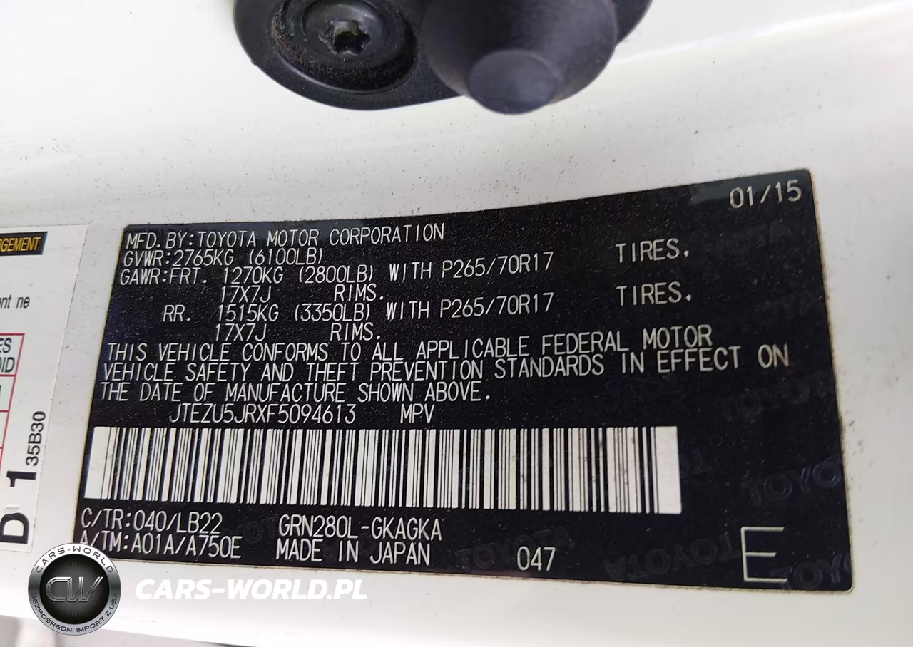 2015 Toyota 4Runner Sr5 Premium VIN:JTEZU5JRXF5094613 - 9