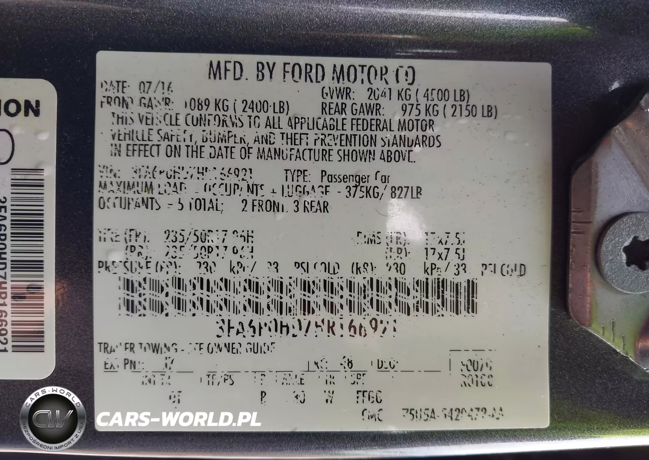2017 Ford Fusion Se VIN:3FA6P0HD7HR166921 - 9
