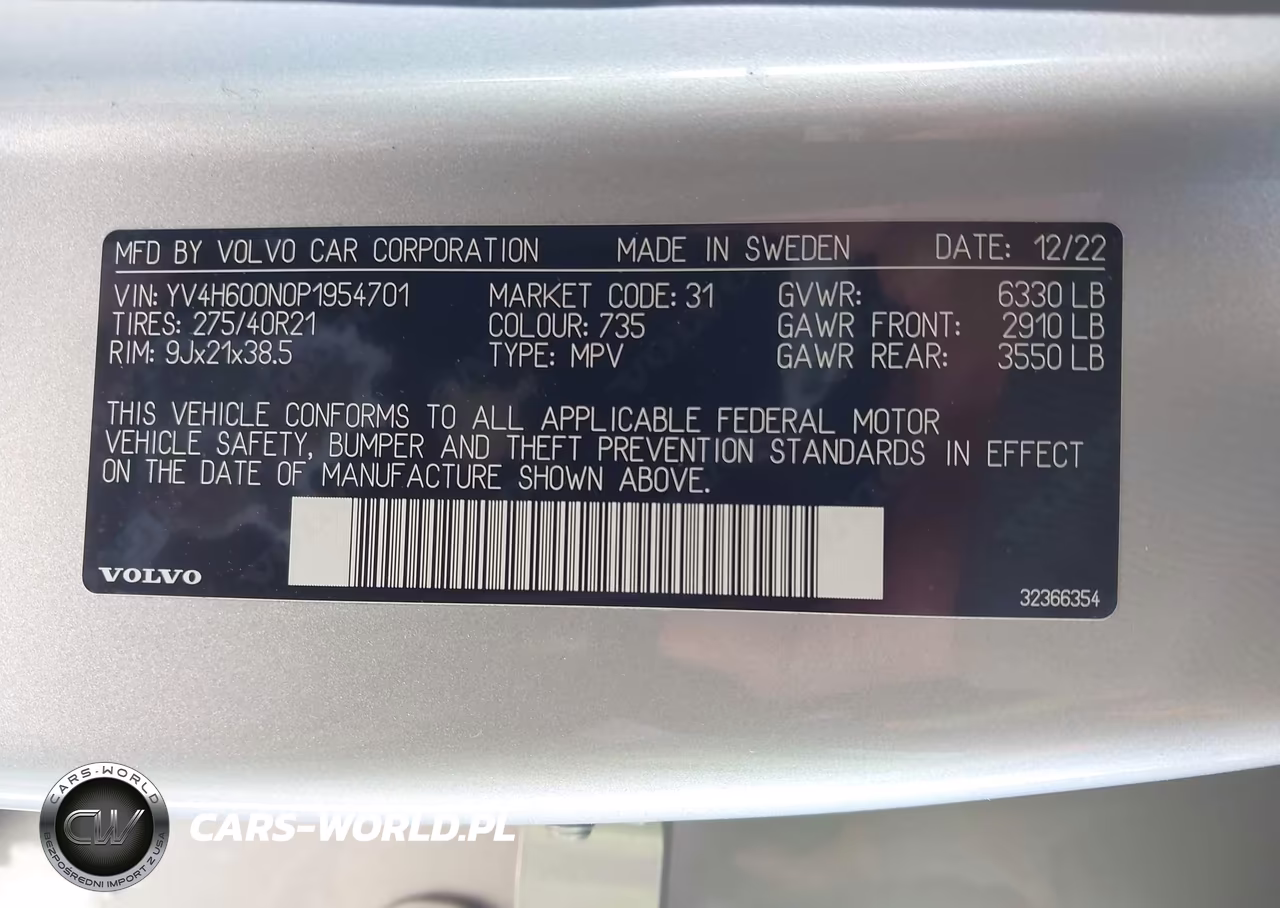 2023 Volvo Xc90 Recharge Plug-In Hybrid T8 Plus 6-Seater VIN:YV4H600N0P1954701 - 9