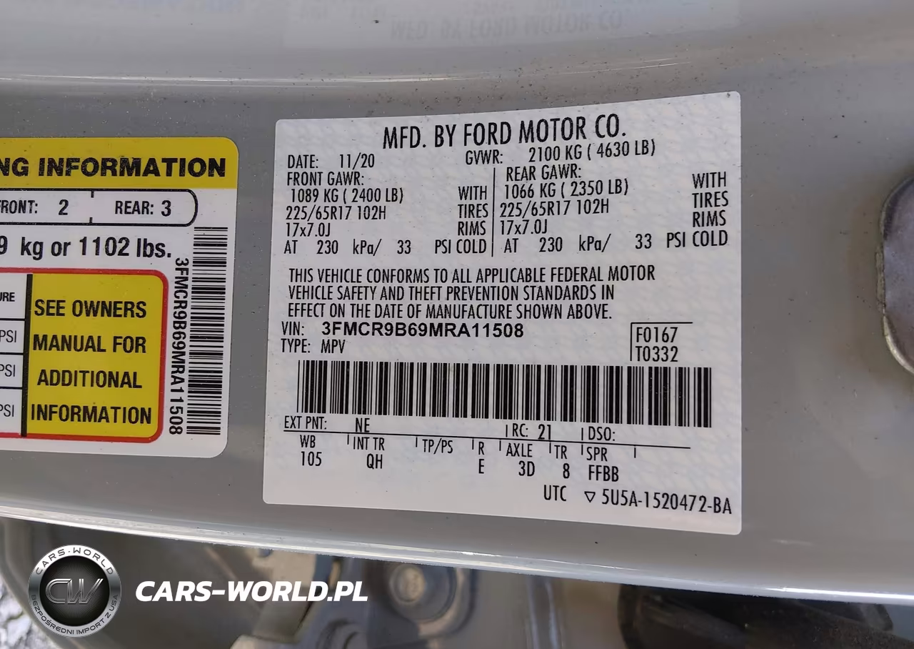 2021 Ford Bronco Sport Big Bend VIN:3FMCR9B69MRA11508 - 9