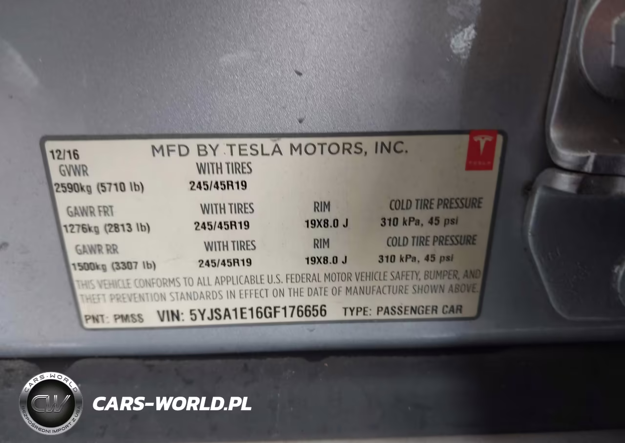 2016 Tesla Model S 60-70-75-85 VIN:5YJSA1E16GF176656 - 9