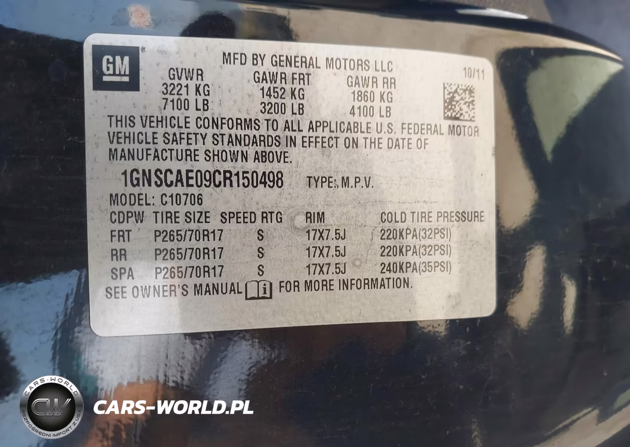 2012 Chevrolet Tahoe Ls VIN:1GNSCAE09CR150498 - 9