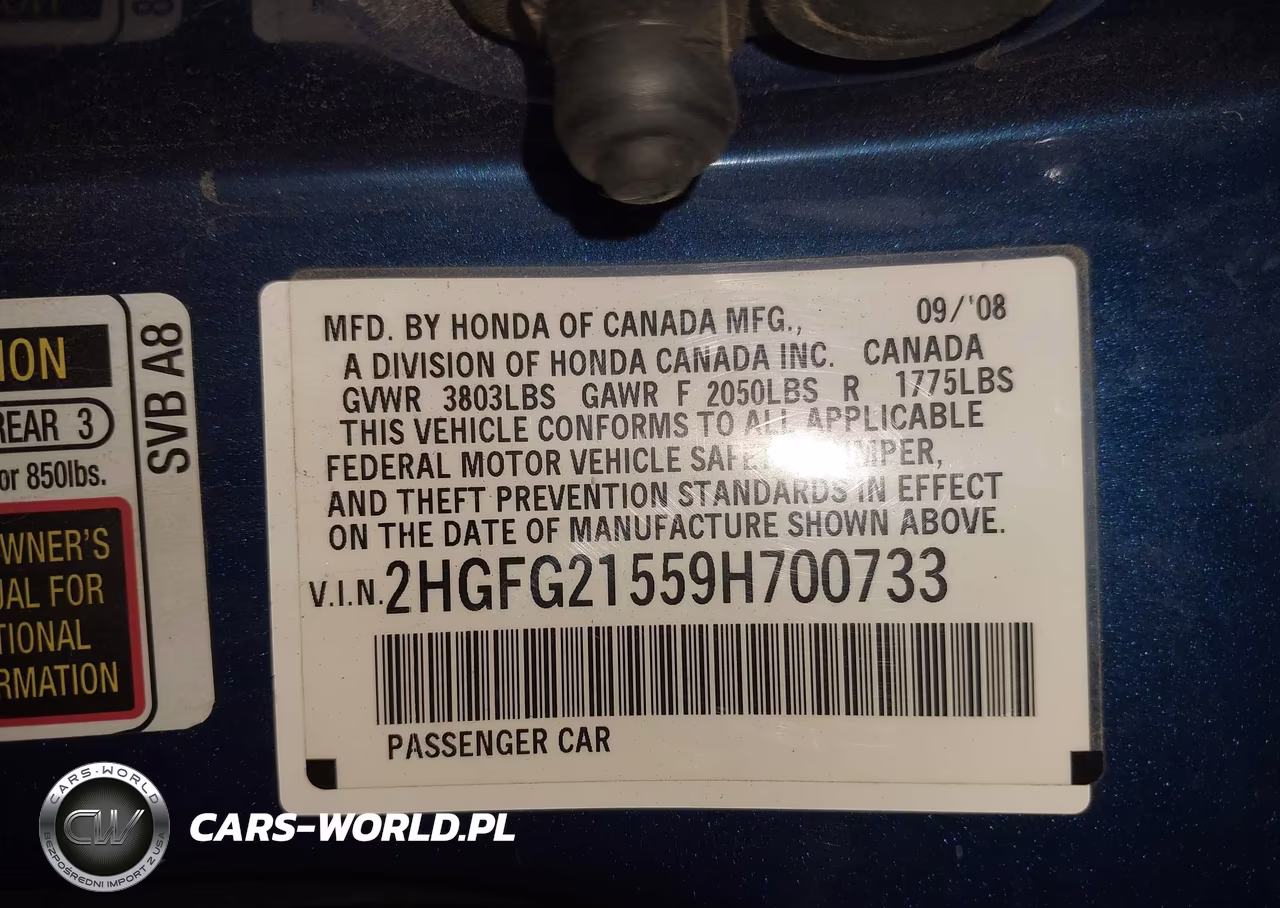 2009 Honda Civic Si VIN:2HGFG21559H700733 - 9