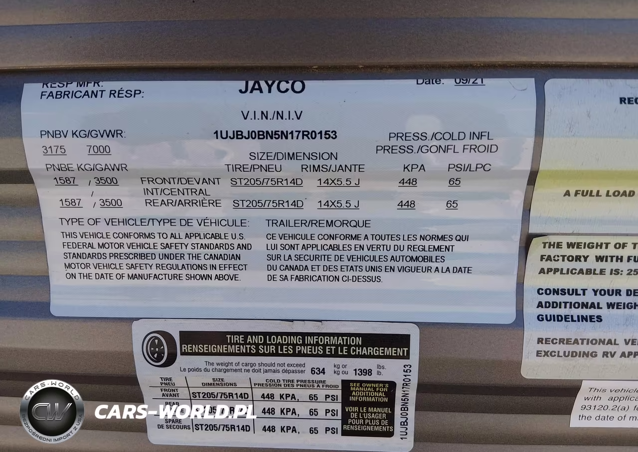 2022 Jayco Travel Trlr VIN:1UJBJ0BN5N17R0153 - 9