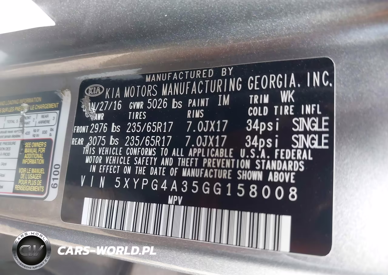 2016 Kia Sorento 2.4L Lx VIN:5XYPG4A35GG158008 - 9