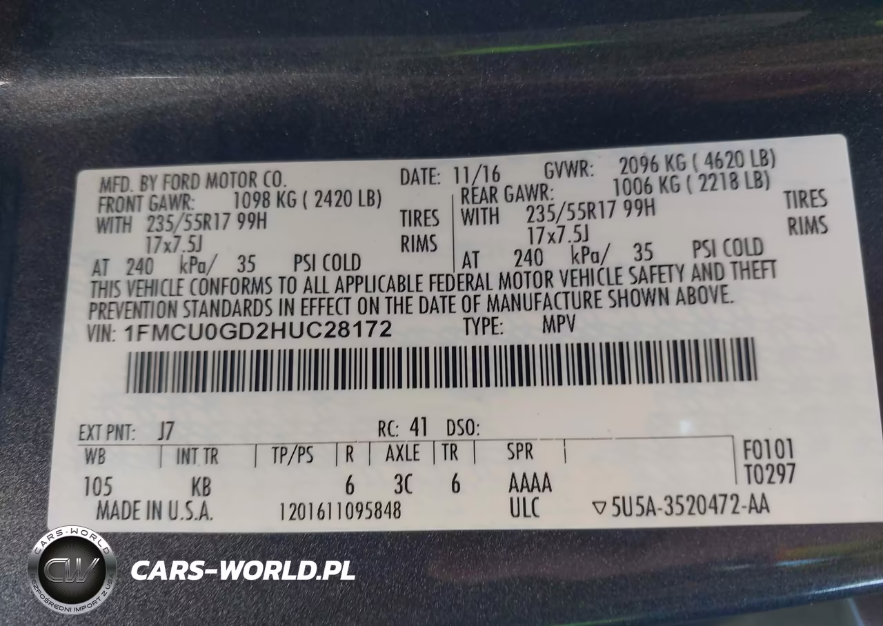 2017 Ford Escape Se VIN:1FMCU0GD2HUC28172 - 9