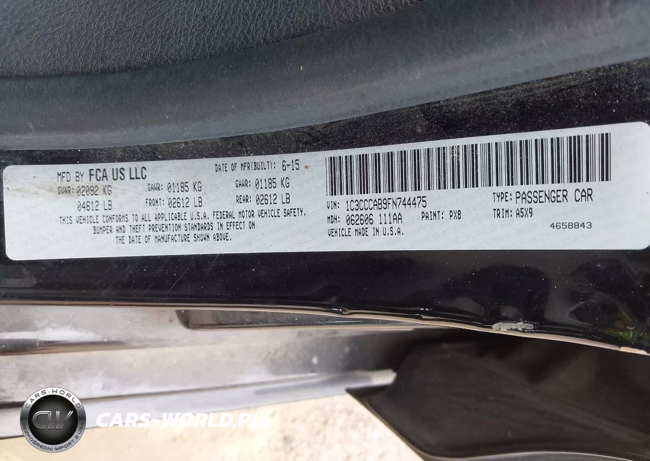 2015 Chrysler 200 Limited VIN:1C3CCCAB9FN744475 - 9