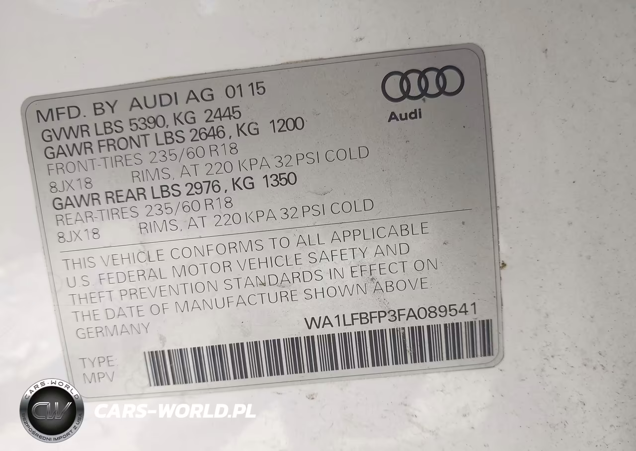2015 Audi Q5 2.0T Premium VIN:WA1LFBFP3FA089541 - 9