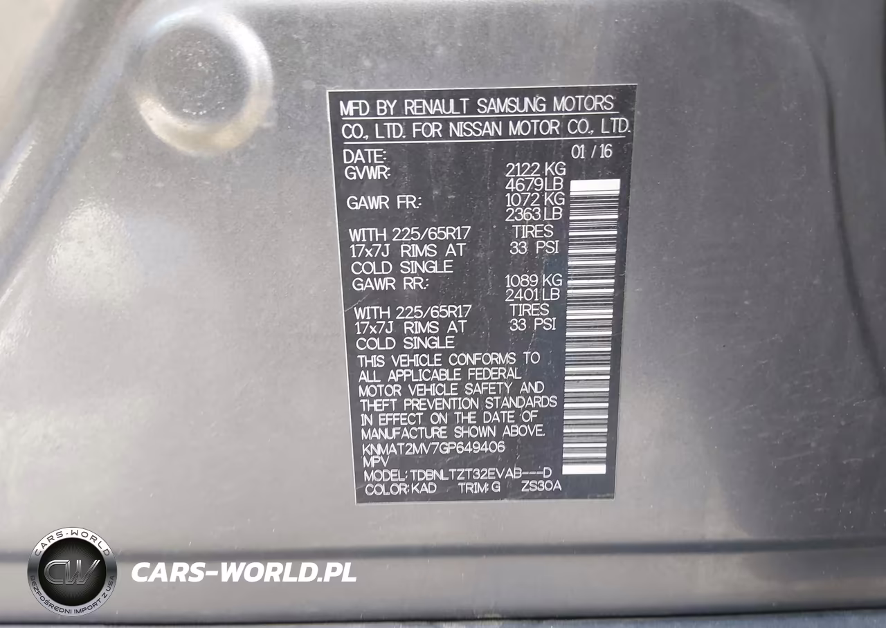 2016 Nissan Rogue Sv VIN:KNMAT2MV7GP649406 - 9